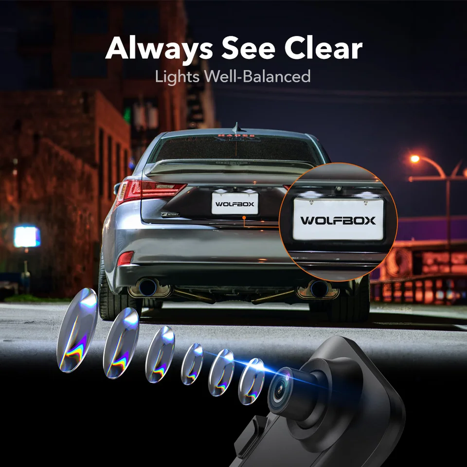 Telecamera Auto WOLFBOX G850 - Specchietto Retrovisore 4K Con WiFi 5.8GHz