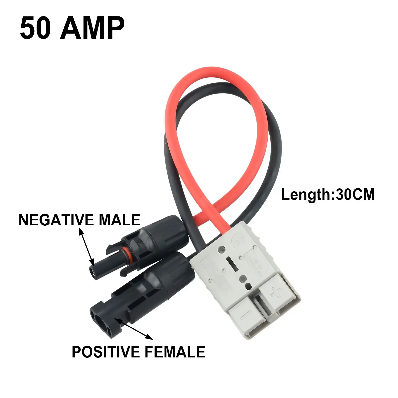50 AMP For Anderson Plug Connector To Solar Panel Cable Y Adaptor Connector 30cm 12AWG Male And Female Connectors electrical cable connector industrial waterproof connector