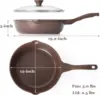 Nonstick Deep Frying  Skillet, 12-inch Saute Pan with Lid, Stay-Cool Handle, Chef  Healthy Cookware Cooking w 5