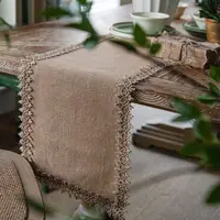 Table Runners Natural Burlap Cotton Boho Table Runner with Tassels for Restaurant Rustic Home Dining Wedding Party Table Decor 3
