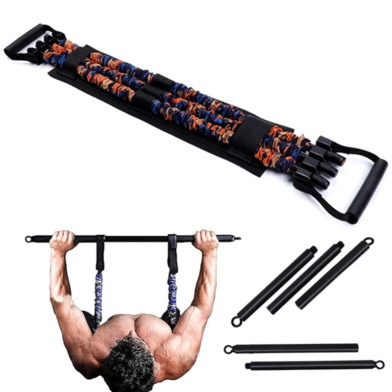 AdjustableBenchPressBandsSetFitnessBarPushUpResistanceBand