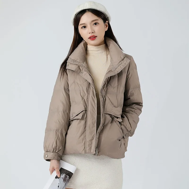 2023 New Women Down Jacket Winter Coat Female Short Stand Collar Parkas Loose Large Size Outwear Fashion Warm Thickened Overcoat