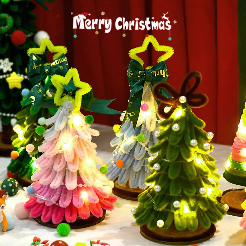 Handmade 18/20CM DIY New Year Gift Artificial Christmas Tree Desktop Christmas Tree Decoration Office Home Christmas Decor