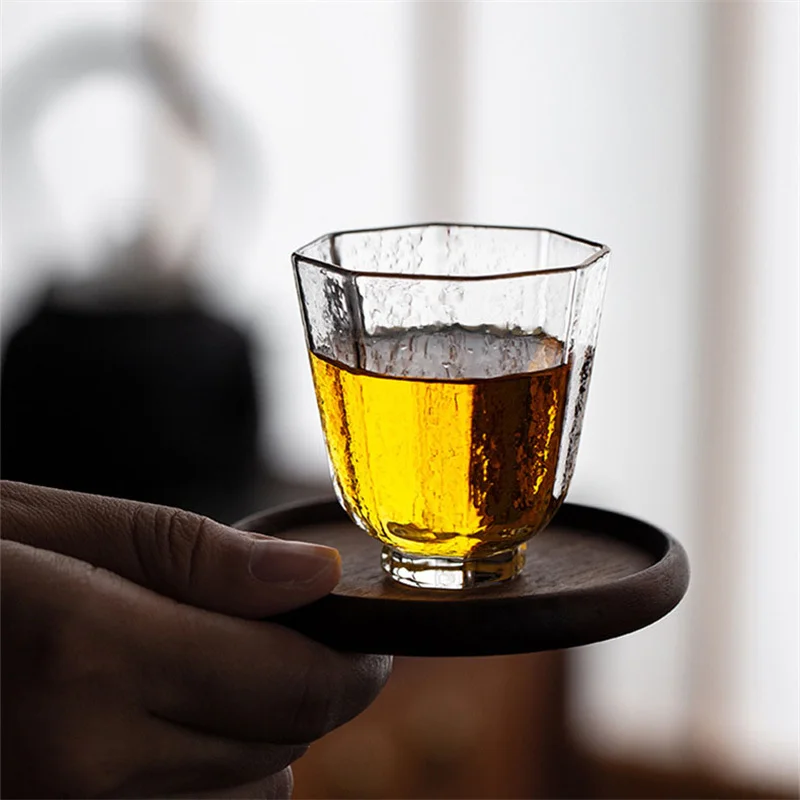 2Pcs/Lot Small Capacity 50ml Heat Resistant Glass Kung Fu Tea Cup Tea Set Teacup Japanese Style Tasting Wine Cup