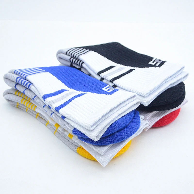 Professional basketball sports socks pure cotton sweat-absorbing men's mid-tube non-slip thickened towel bottom elite style