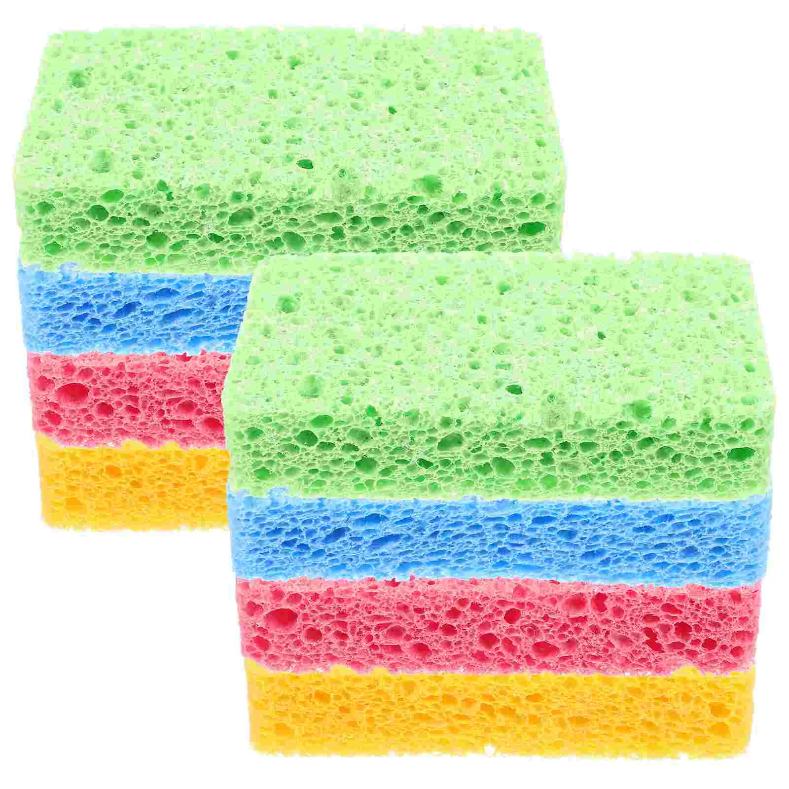 

8 Pcs Wood Pulp Cleaning Sponge Scrub Pad Reusable Pads Sponges Dish Washing Scrubber Flatware Scouring for Dishes