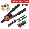 Riveter Gun Tool BT-606 Hand Threaded Rivet Nut Gun  200pcs Flat Head Thread Rivet Nuts M3 M4 M5 M6 M8 Double Handle Rivet Tools 1