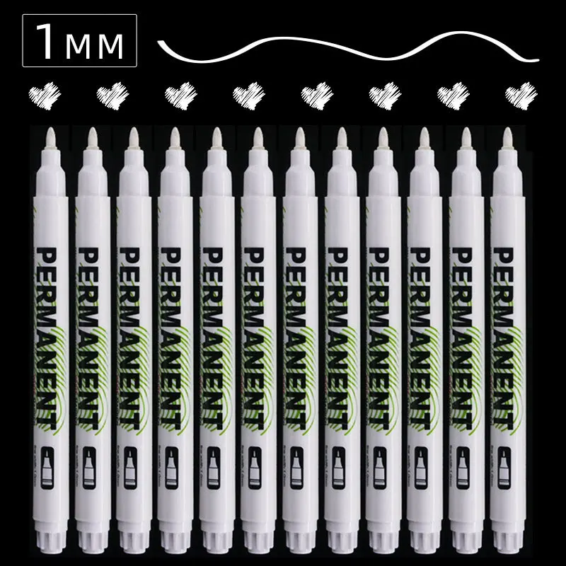 Permanent Marker Pens 1/3/5 Pcs 1.0mm 2.0mm Fast Drying Oily Waterproof Paint Tire Markers Graffiti Pens