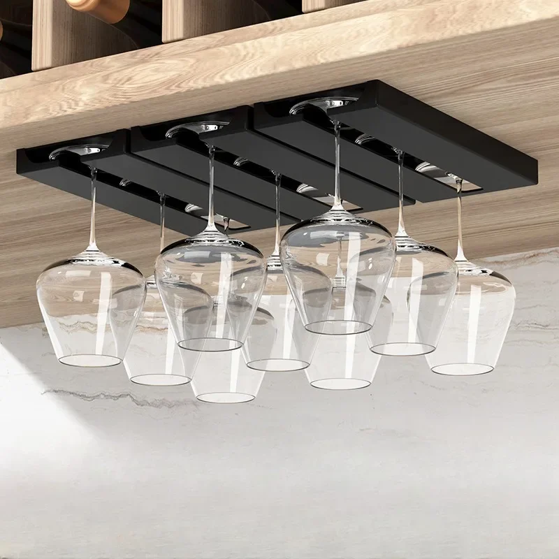2PCS Upside-down Wine Kitchen Glass Holder Upside-down Glass Holder Household Hanging Glass Holder Free of Drilling