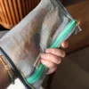 Translucent mesh nylon storage bag ID bag travel ticket data line pen storage portable thin foldable Cosmetic bag Pencil Case 6