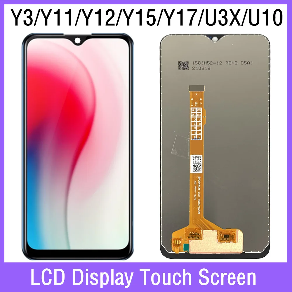 

LCD Display Screen with Touch Digitizer Assembly, No Frame for VIVO Y12, Y3, Y17, Y11, Y15, U3X, U10, 2019, 6.35"