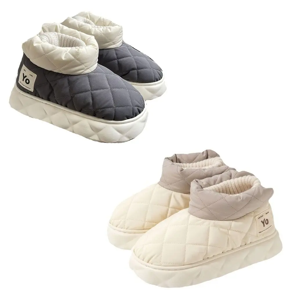 Men Women Shoes EVA Winter Snow Boots Non-slip Waterproof Down Cloth Shoes Foot Warmer Thickened Walking Slippers