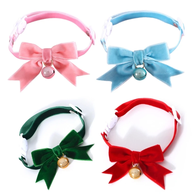 

2PCS Cat Christmas Decorative Collar Photo Props Collar Pet Accessories 6XDE