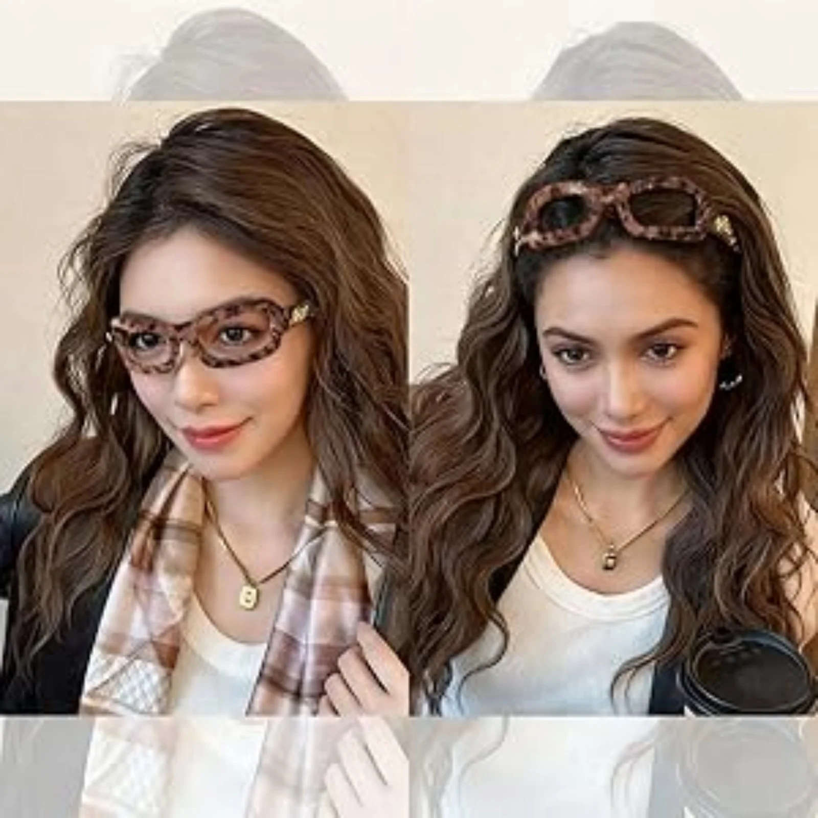1PC Autumn Winter Trendy Leopard Print Fluffy Glasses Warm Fuzzy Hair Accessories, Essential Fall Winter Styling Decor For Daily