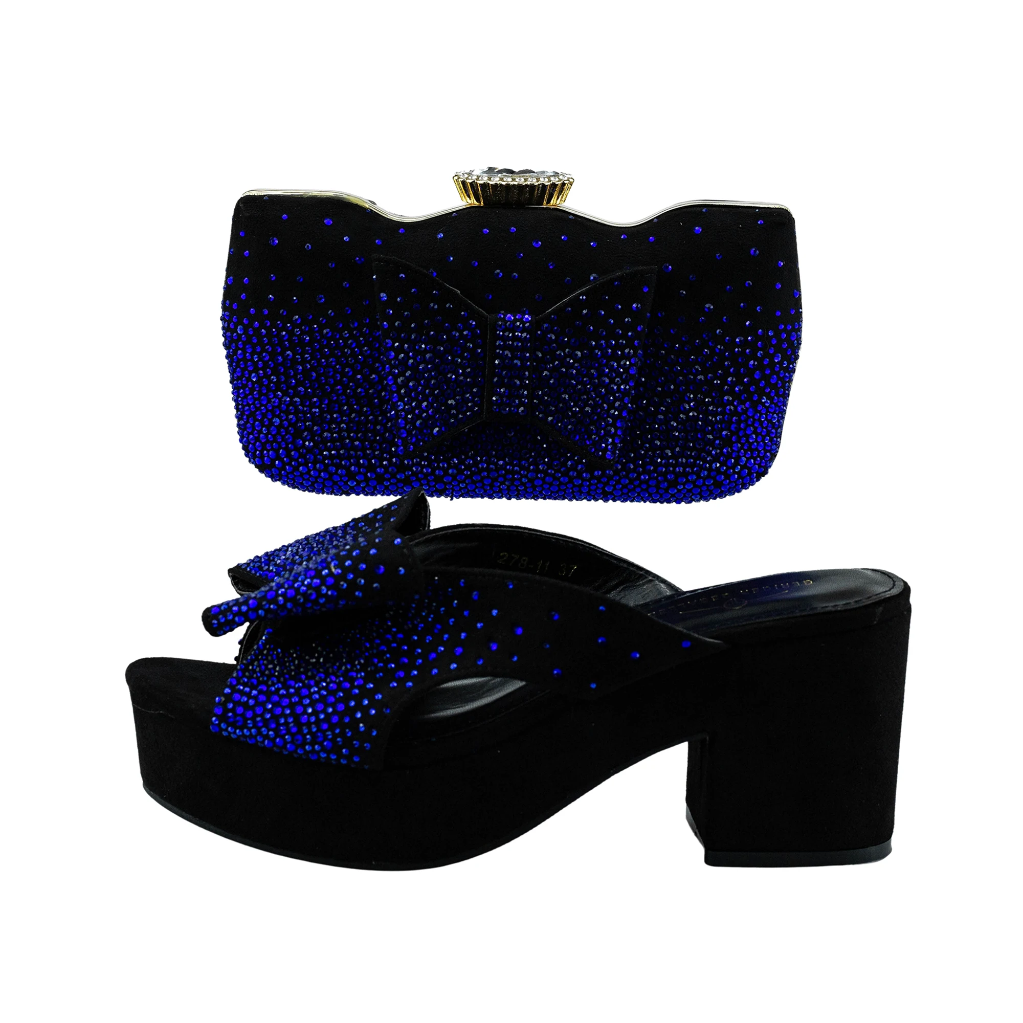 

Italy Designer Mules Chunky Shoe with Clutch Bag Set Evening Parti Heels and Purse Matching Set Wedding Dress Shoe and Clutch