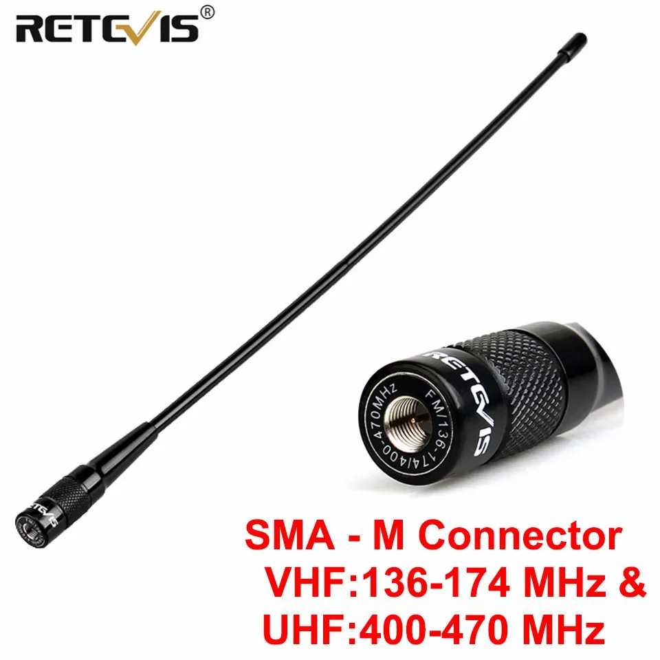 Retevis RHD-771 Walkie-Talkie Antenna SMA-M Male VHF UHF Walkie Talkie Whip  Antennas For Yaesu VX-3R VX-5R RT3S Baofeng UV3R TYT