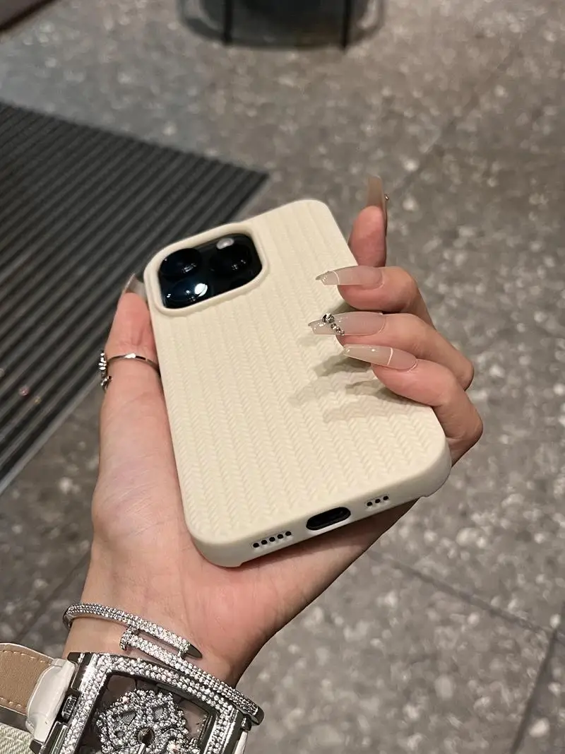 Luxury Knitting Grain Phone Case For iPhone 11 12 13 14 15 16 Pro Max Plus X Xs Max XR Bumper Soft Silicone Cases Cover