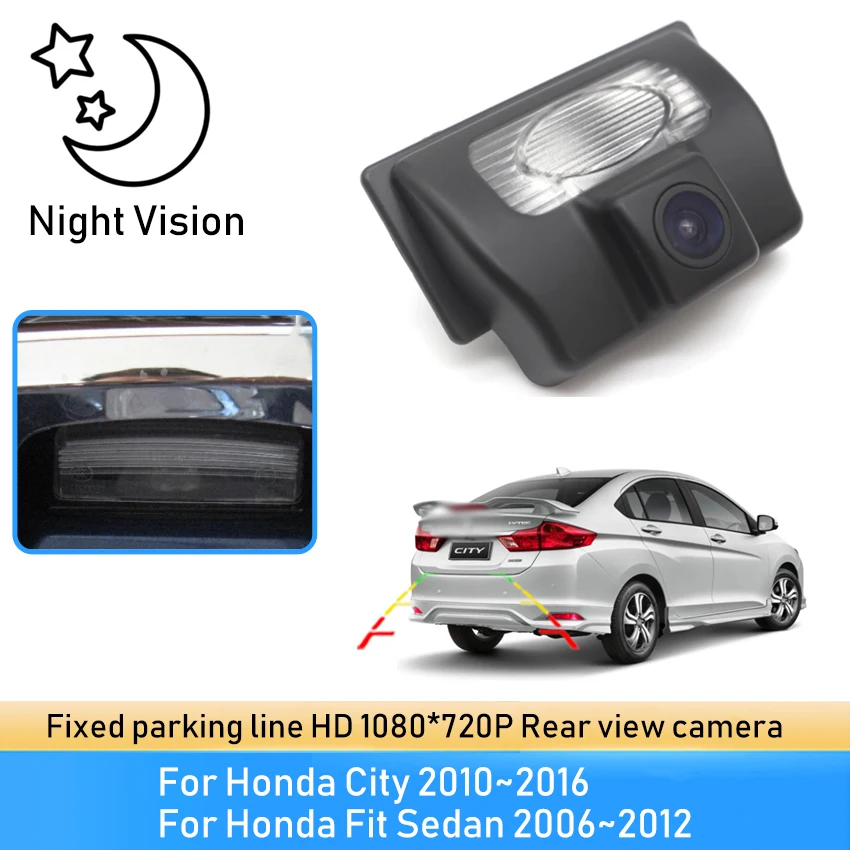 

Car Rear View Reverse Parking Camera HD CCD Waterproof For Honda City 2010~2016 Fit Sedan 2006 2007 2008 2009 2010 2011 2012