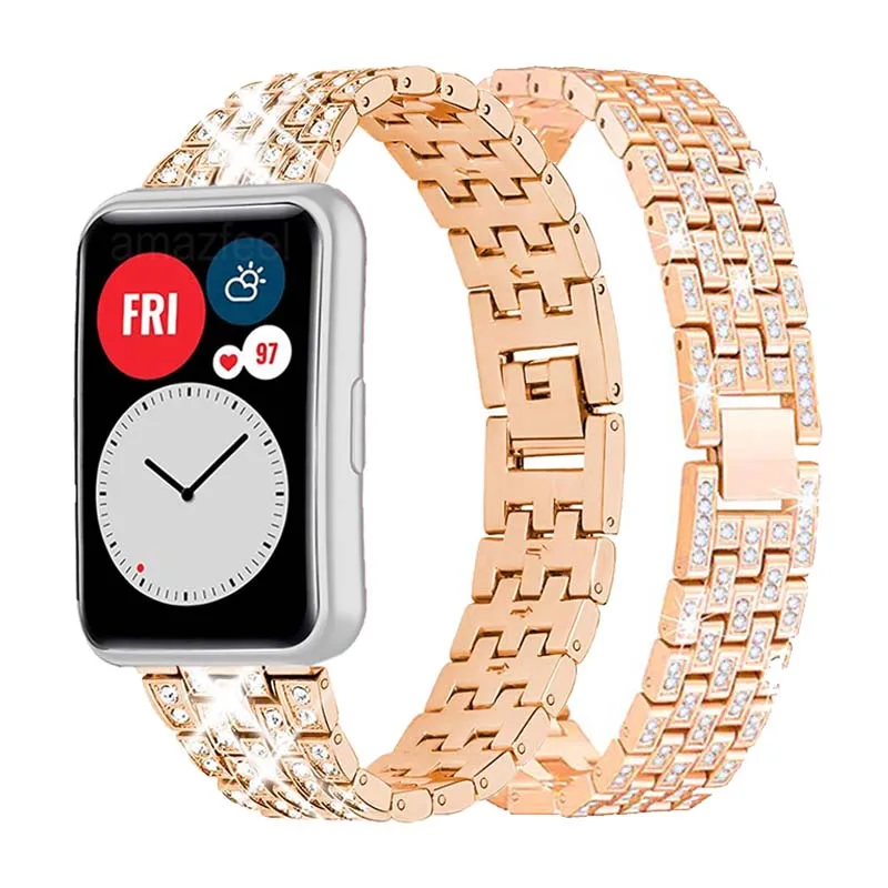

Fashion Watchband for Huawei Watch Fit 2 Correa Band Diamond Metal Stainless Steel Bracelet for Huawei Watch Fit Strap Wristband