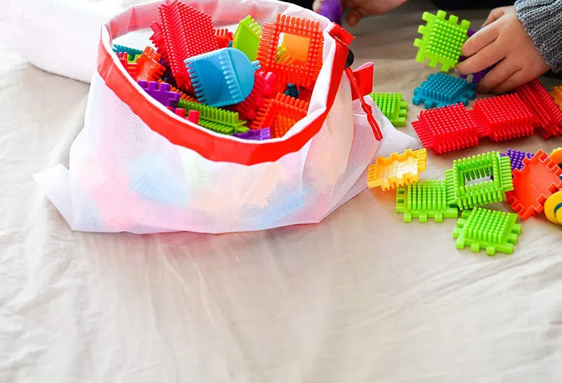Wiederverwendbare Netzbeutel, waschbare, umweltfreundliche Beutel für Lebensmitteleinkäufe, Aufbewahrung, waschbare Netzbeutel für Gemüse, Obst, Spielzeug – Detail 10