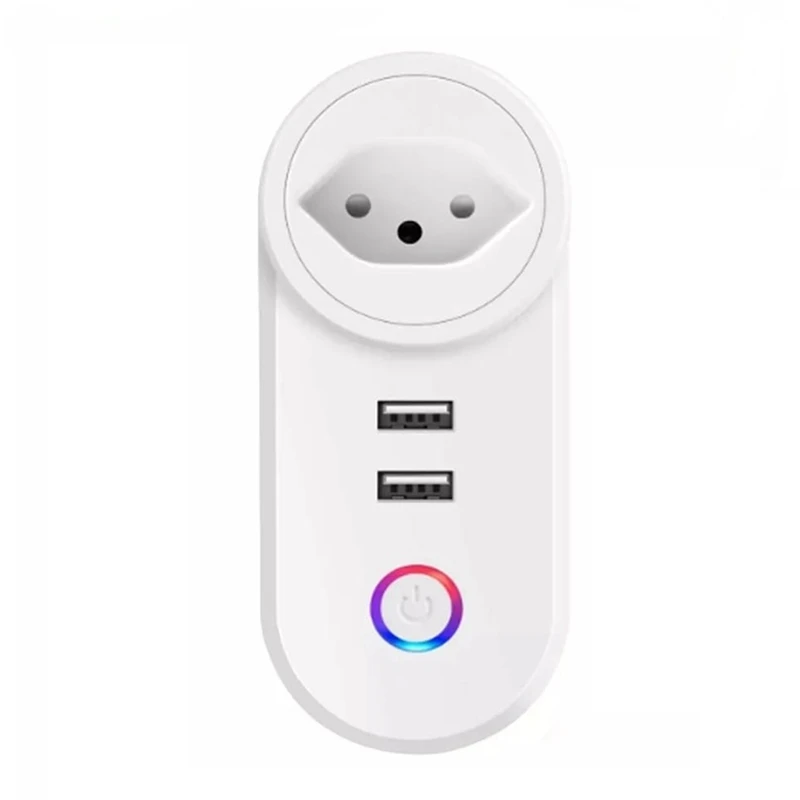 

HOT SALE Brazil WIFI Smart Socket Mobile Plug With USB Charging Remote Control Timer For Alexa Google 16A
