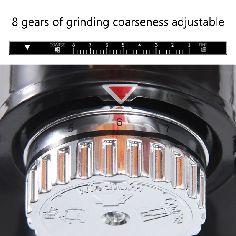 JIQI Electric Coffee Grinder Coffee Mill Bean Grinder Machine Thickness Adjustable Flat Burrs Grinding Machine 220V/110V EU US