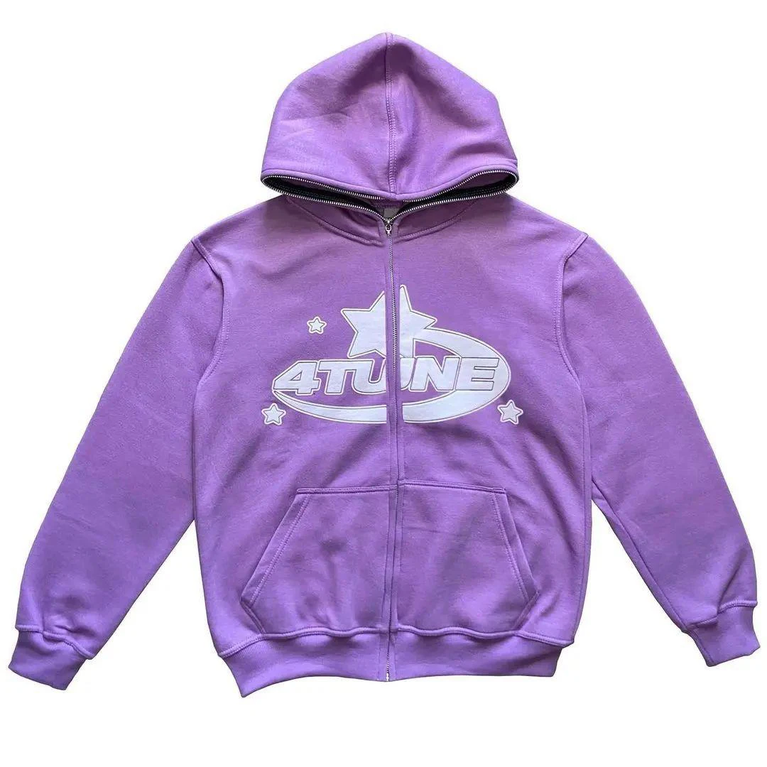 

Y2k Embroidery Hoodies Women Fleece Zip Up American Flame High Street Goth Punk Goth Punk Harajuku Cotton Flame Casual High