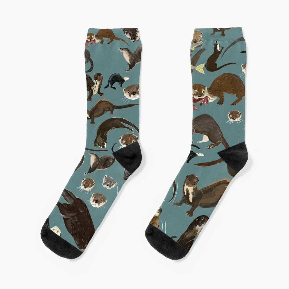 Sea Otters Socks moving stockings designer kawaii Crossfit Luxury Woman Socks Men's