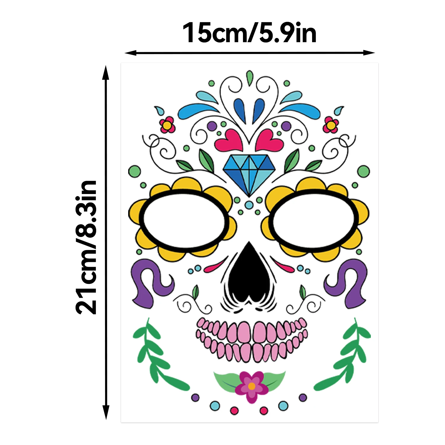Day of the Dead Makeup Ideas for Men: Realistic Temporary Tattoos That  Actually Work, image size:1500x1500