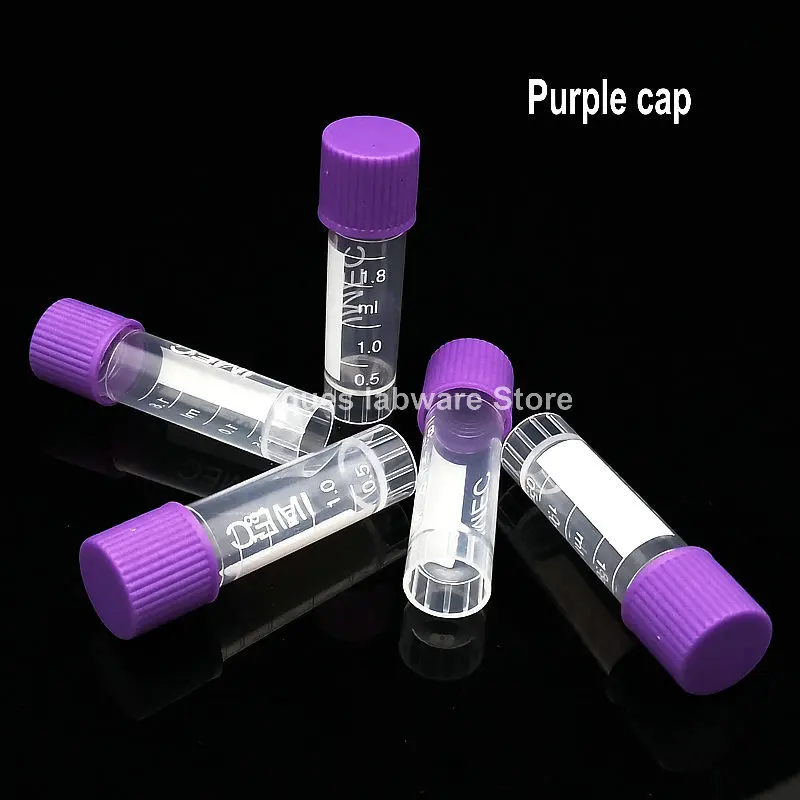 컬러 캡, 1.8 ml Cryovial 방부제 튜브 샘플 병 500 개/몫 플라스틱 동결 파이프 스케일 잉크 분배 유리 병