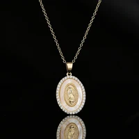 Pendentif Vierge Marie en Acier Inoxydable, Bijou au Design Classique, en Or, AAA CZ, Nouvelle Collection 3