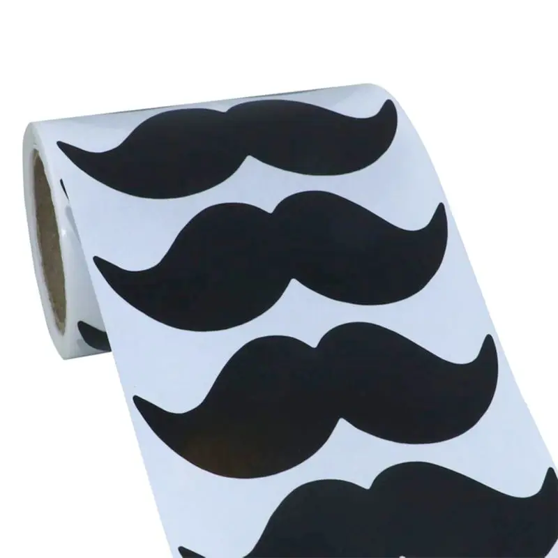 200pcs/roll Waterproof Mustache Sticker Chalkboard Labels Decal for Laptop Car Vase Kitchen Jar F0T4