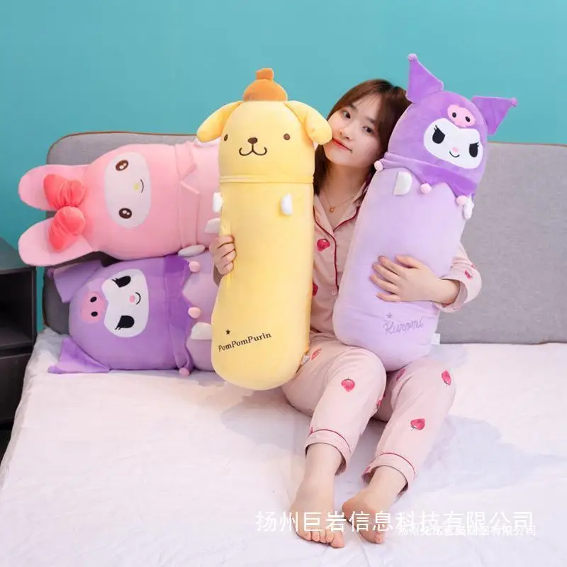 Sanrio My Melody Cylindrical Long Pillow Little Devil Kuromi Cushion Lunch Rest Pillow Kawaii Women Sleep Birthday Gift