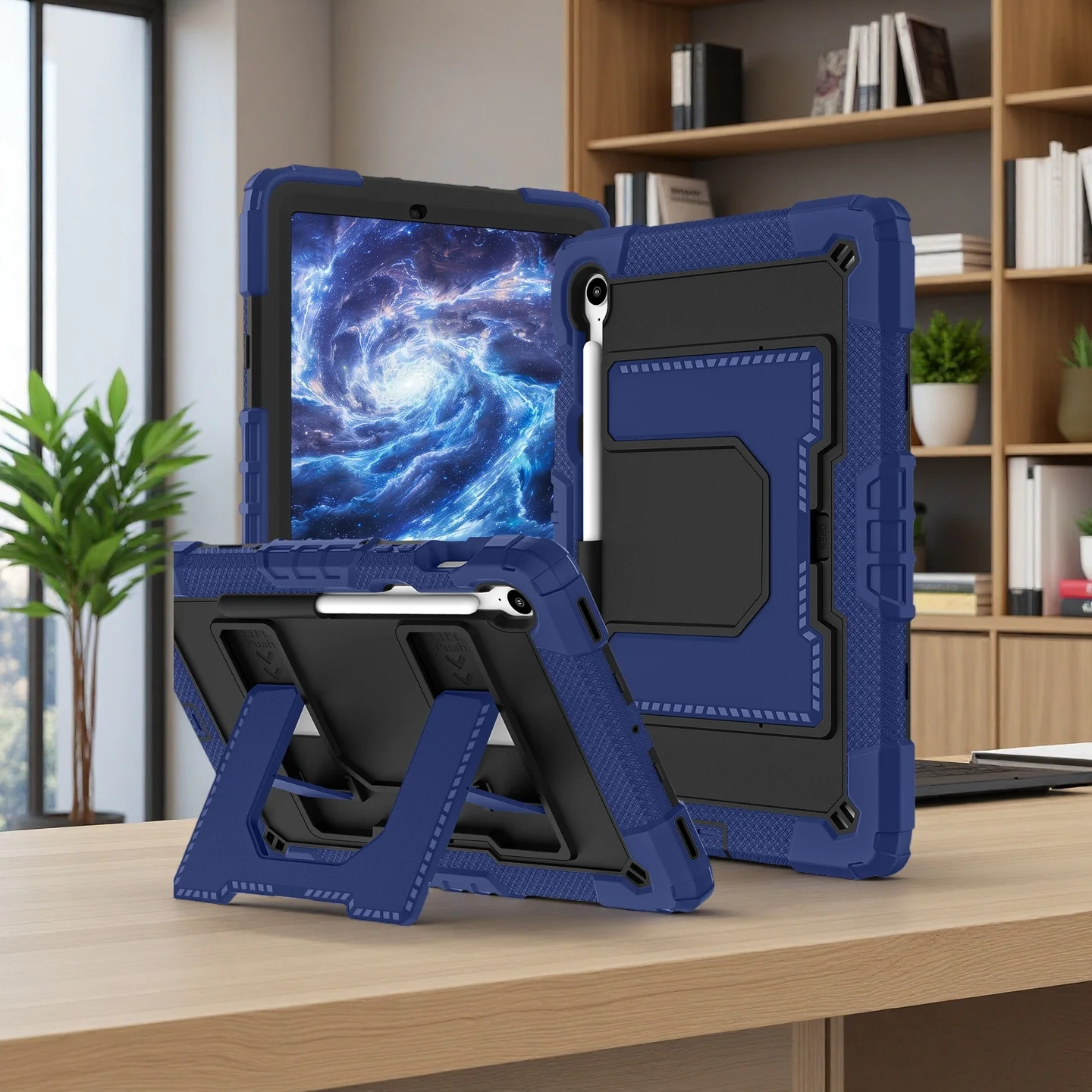 Rugged Samsung Tablet Case with Handle Stand and Pen Slot - Shockproof Design
