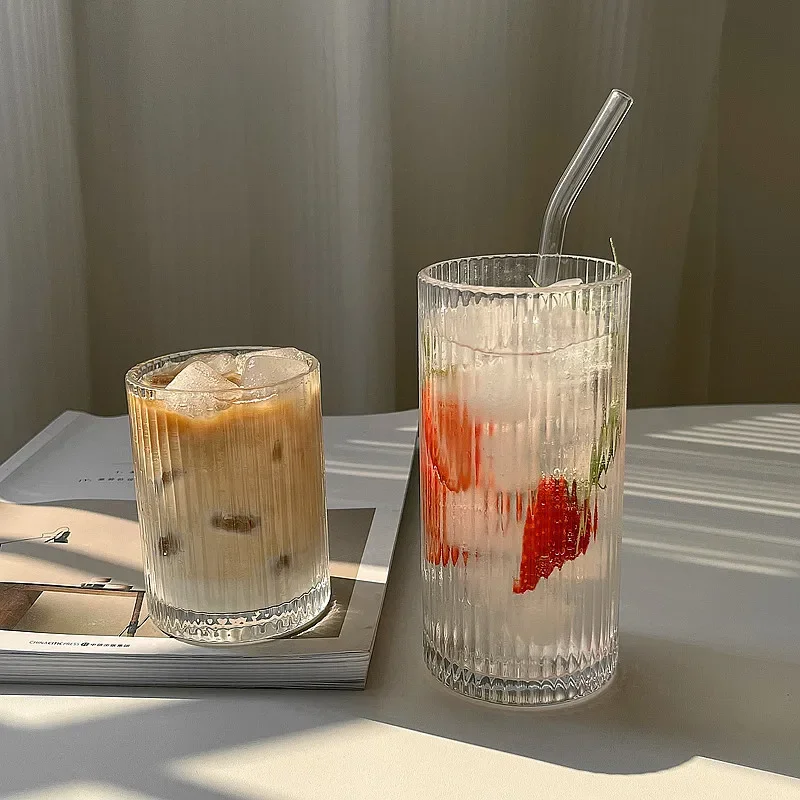 Verre rayé pour café et jus