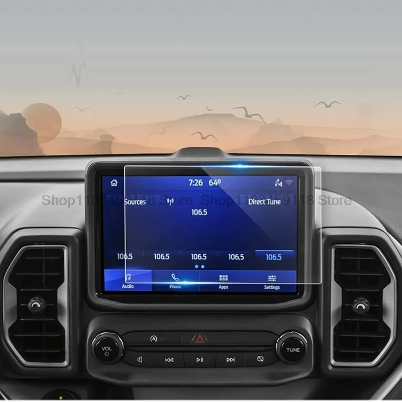 Schutzfolie aus gehärtetem Glas für Ford Bronco 2021–2024, 12 Zoll oder 8 Zoll, Auto-GPS-Navigationsdisplay, kratzfeste Folie – Detail 3
