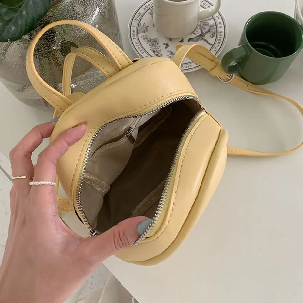Simple Cute Small Backpack Pu Leather Travel Backpack Pu Shoulder Bag Large Capacity School Bag Outdoor