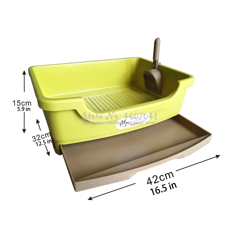 Large Cat toilet Waterproof Anti Splash Cat bedpan Built-in Small shovel Double layer Drawer Litter Box Tray Sand 37*27*15cm