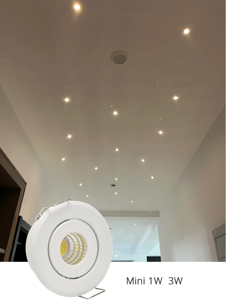 미니 LED 통 천장 스포트 라이트 COB 3W DIY 별이 빛나는 하늘 캐비닛 조명 컷 홈 40-45mm AC85-265V