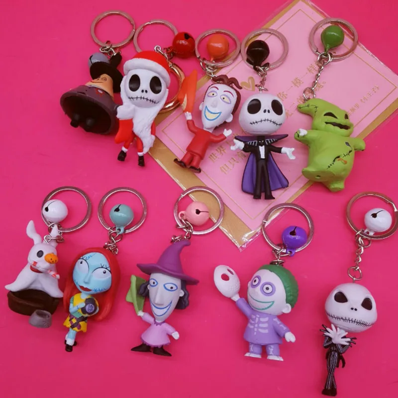 10 Pz/Set The Nightmare Before Christmas Movie Doll Sally Jack Doll Ciondolo Portachiavi Borsa Ornamento Decorazione Del Telefono Cellulare Per Hallow
