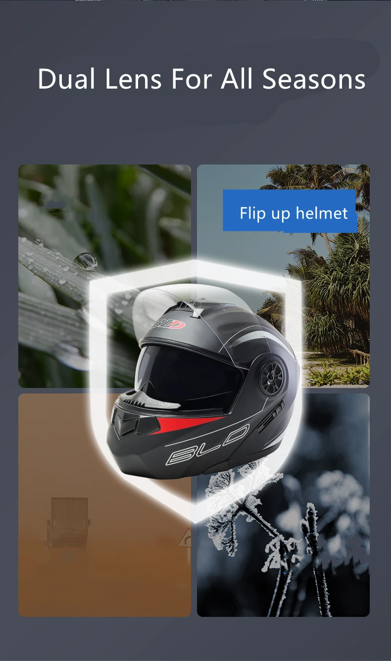 Personal isierte Doppel linsen Klapp helme Motocross Racing modulare Cascos Para Moto Männer Frauen Mode Voll gesicht Motorrad Helm – Detail 4