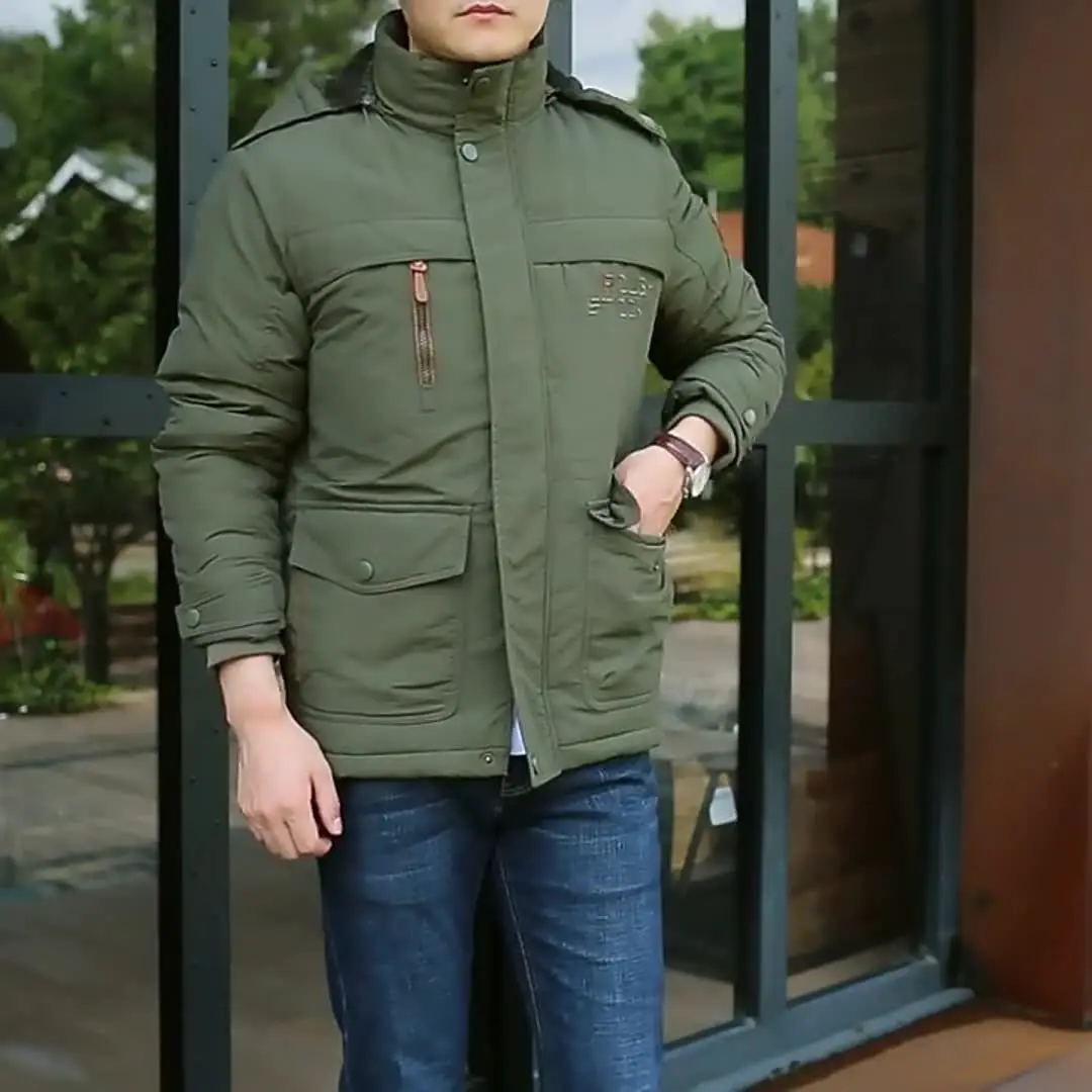 Wild Parka Men's Winter Vintage Thickened fleece-lined Windbreaker