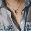 MODAGIRL 18K Gold Plated Titanium Steel Ice Cream Sun Plane Starfish Heart Cross Wing Charms Pendants Necklace Jewelry Wholesale 6