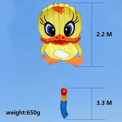 3D Three-dimensional Soft Kites Large Animal Small Yellow Duck Kite Easy To Fly Tear Resistant Beach Kite Cometas Kite for Kids