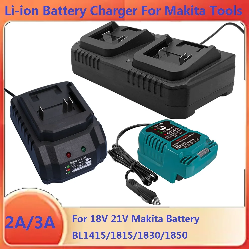 18V 21V 2A /3A Lithium Battery Charger for Makita Electric Drill Polishing Machine Lawn Mower Car Washer Battery Adapter