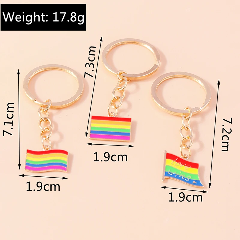 Niedlicher Emaille-Regenbogen-Liebes-Herz-Schlüsselanhänger für Frauen und Mädchen, Schlüsselanhänger, Anhänger für Autoschlüsselhalter, Handtasche, Dekor, DIY, handgefertigter Schmuck, Geschenk – Detail 14