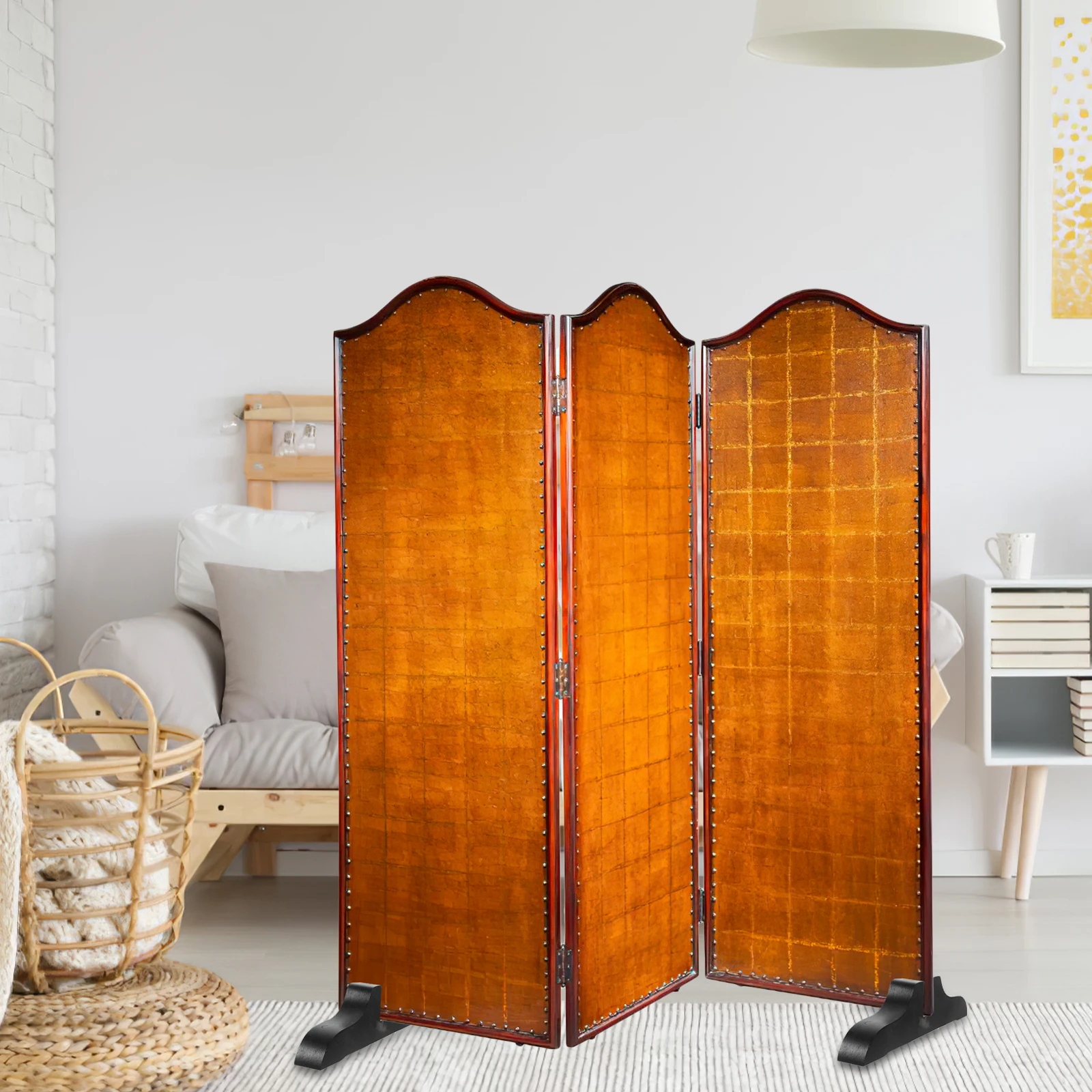 Support d'écran de salle de Base de séparation en bois, Support de panneau de confidentialité domestique résistant à l'usure, Support de cloison de bureau