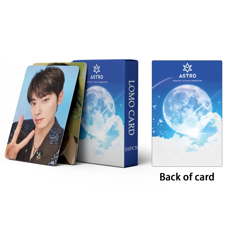 Kpop ASTRO 8th Anniversary Album 55pcs/set MJ JINJIN EUNWOO Collectible Photo Card LOMO Card Rocky Yoon SANHA Postcard Gift lomo cards album cards