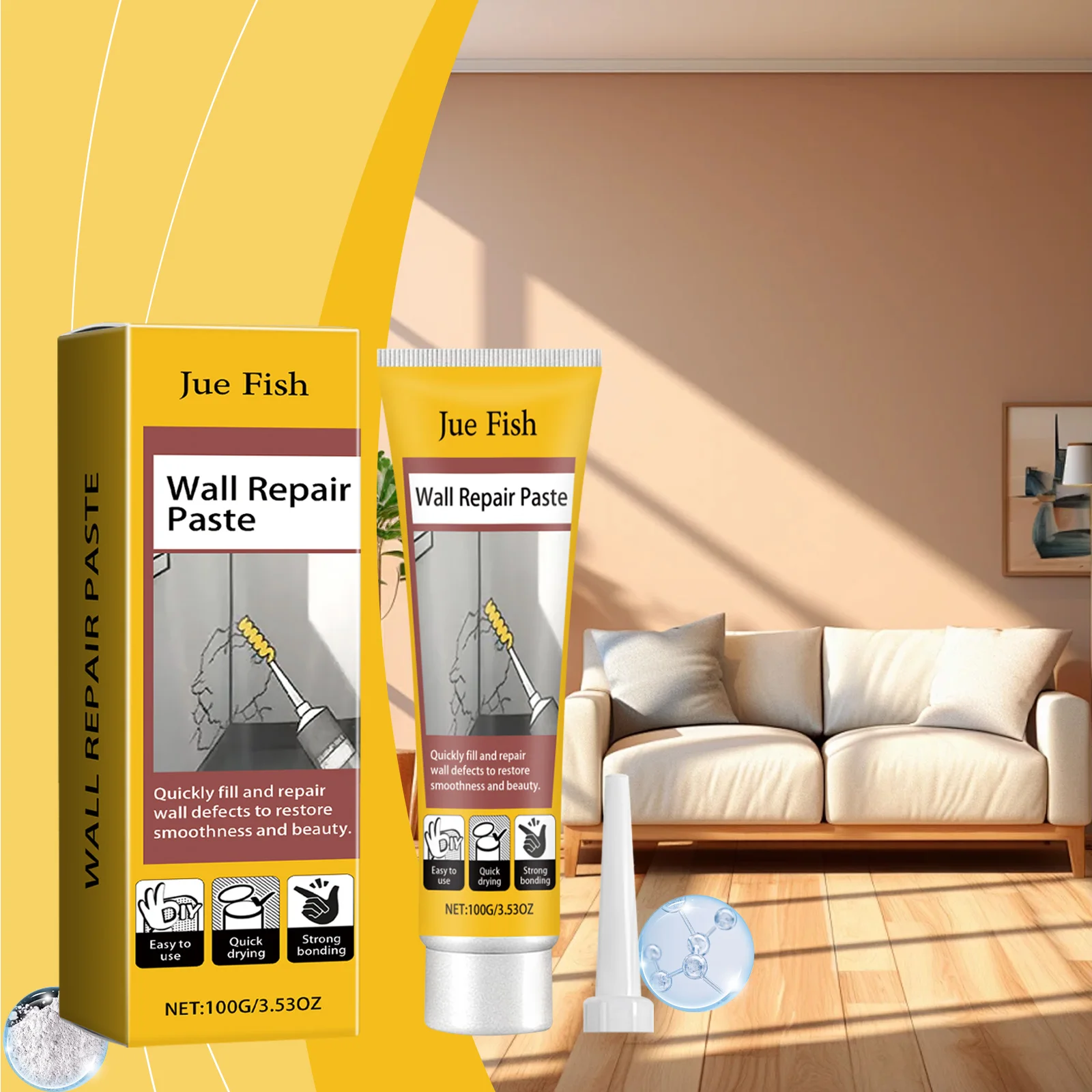 Wall crack repair cream Wall damage Scratch dent Crack staple hole repair wall paste