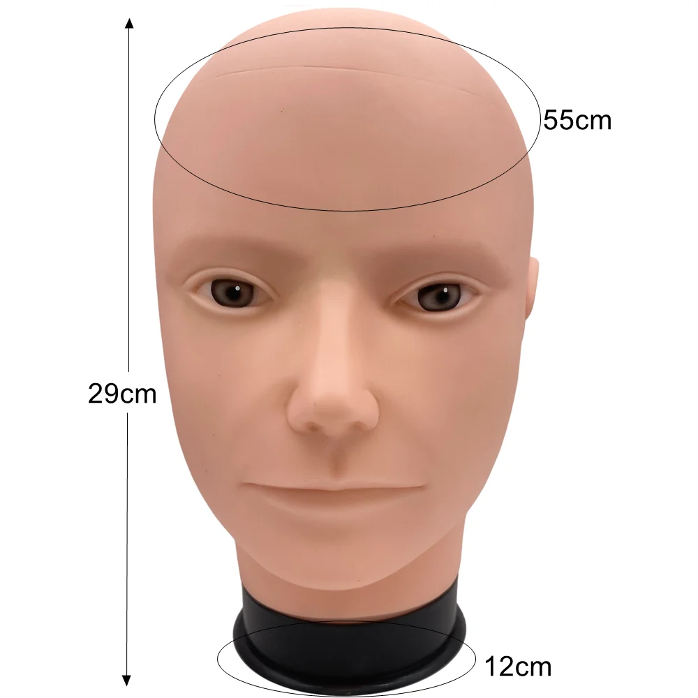 Testa di manichino maschile senza capelli per realizzare supporti per parrucche e display per cappelli Testa di addestramento per manichini per cosmetologia - immagine 2